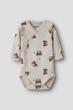 Name it baby Bodyer nbnBody LS Wrap Pumice Bear 2-pak^Børn Bodies