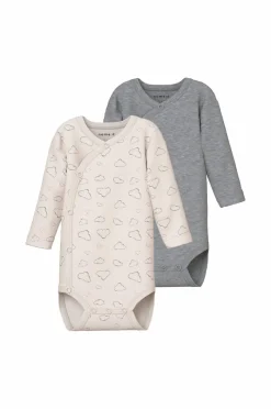 New baby Bodyer nbnBody LS Wrap Cloud 2-pak Børn Bodies