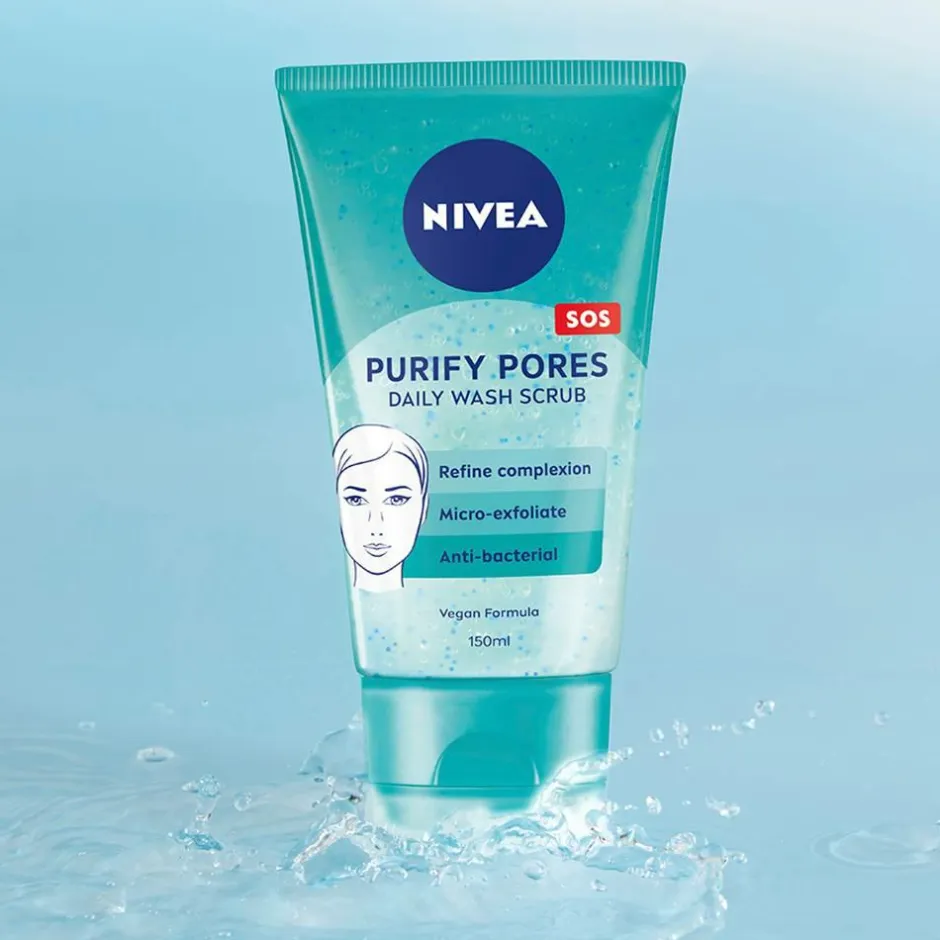 Nivea Ansigtsscrub Purify Pores Daily Wash Scrub 150 ml^ Ansigtspleje