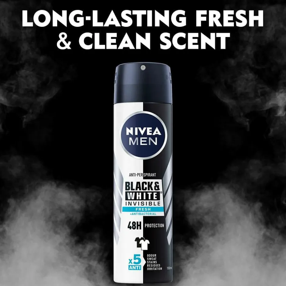 Nivea Antiperspirant Deo Spray Black & White Fresh 150 ml^ Kropspleje|Kropspleje