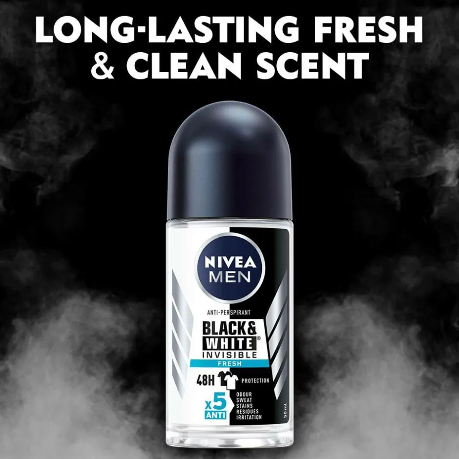 Nivea Antiperspirant Deo Roll on Black & White Fresh 50 ml^ Kropspleje|Kropspleje