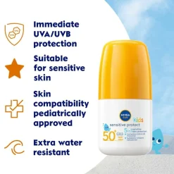 Nivea Kids Sensitive Sun Roll On Spf 50+ 50Ml^ Solbeskyttelse