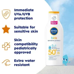 Nivea Kids Sensitive Protect & Play Sun Lotion SPF50+ 200 ml^ Solbeskyttelse