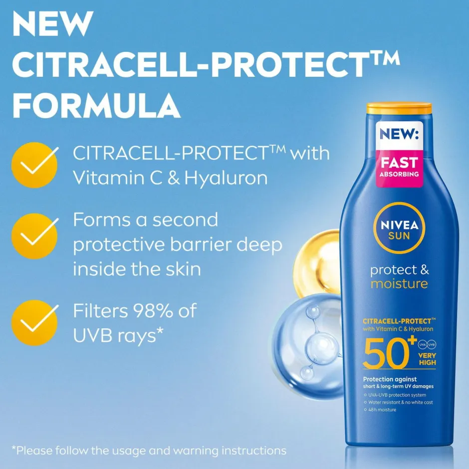 Nivea Protect & Moisture Sun Lotion SPF 50+ 200 ml^ Solbeskyttelse