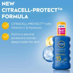 Nivea Protect & Moisture Sun Spray SPF15 200 ml^ Kropspleje|Kropspleje