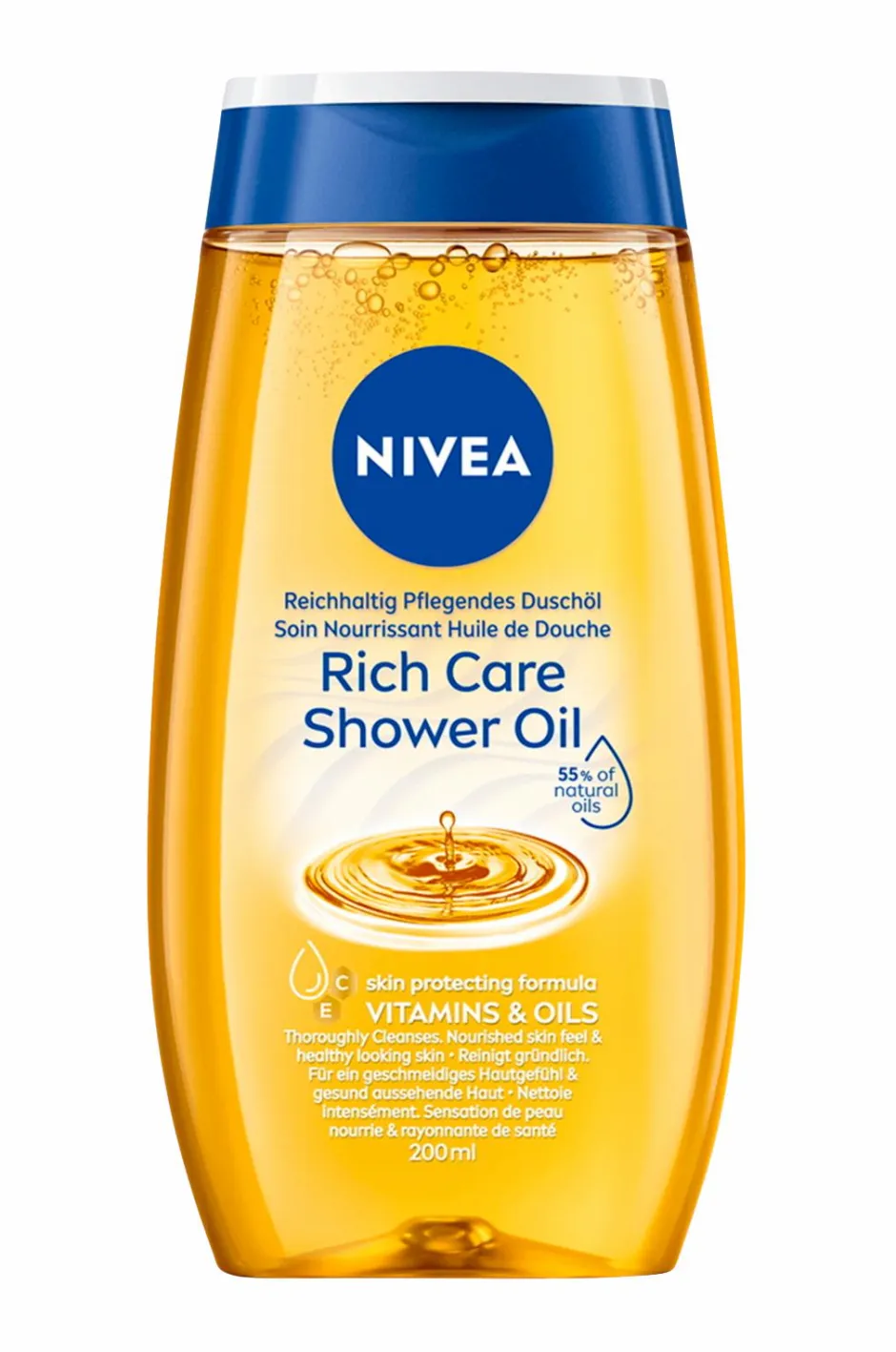 Nivea Rich Care Shower Oil 200 ml^ Kropspleje