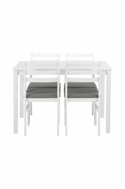 NORDFORM Alicante rektangulært spisebordssæt med bord og 4 stole, 110x70x74,5 cm^ Spisegrupper