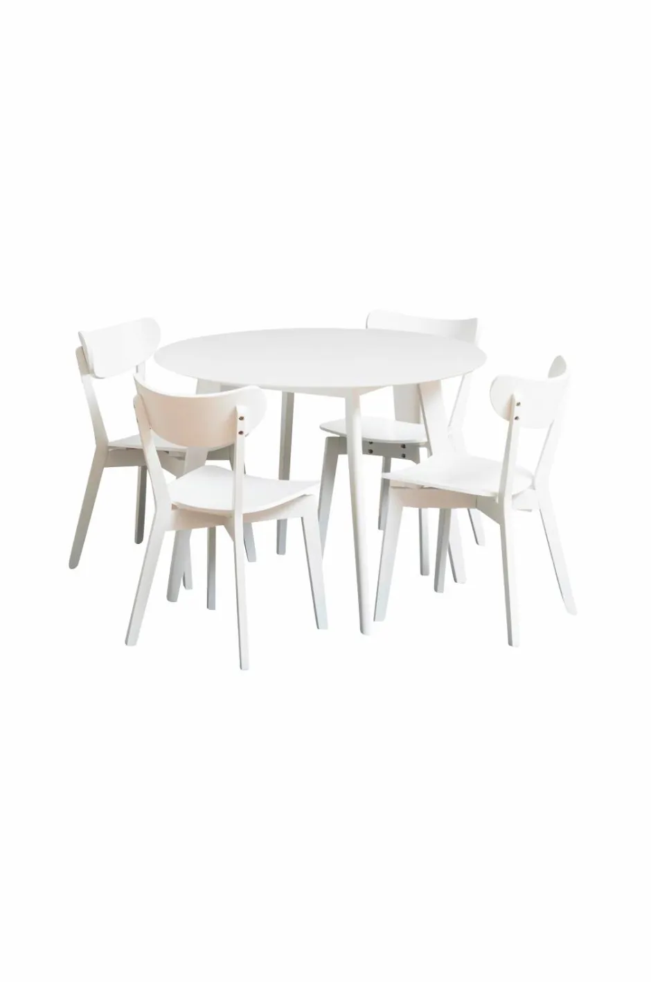 NORDFORM Roxby rundt spisebordssæt med bord og 4 stole, Ø105x76 cm^ Spisegrupper