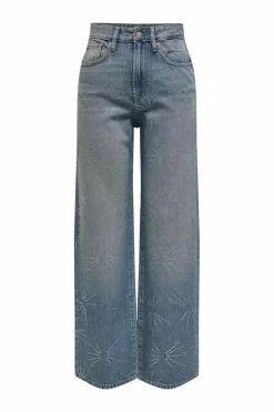 Only Jeans onlHope EX HW Wide Rhinst Dnm Tai D^Dame Jeans