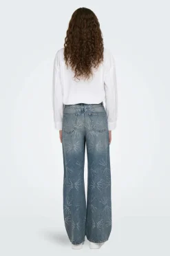 Only Jeans onlHope EX HW Wide Rhinst Dnm Tai D^Dame Jeans