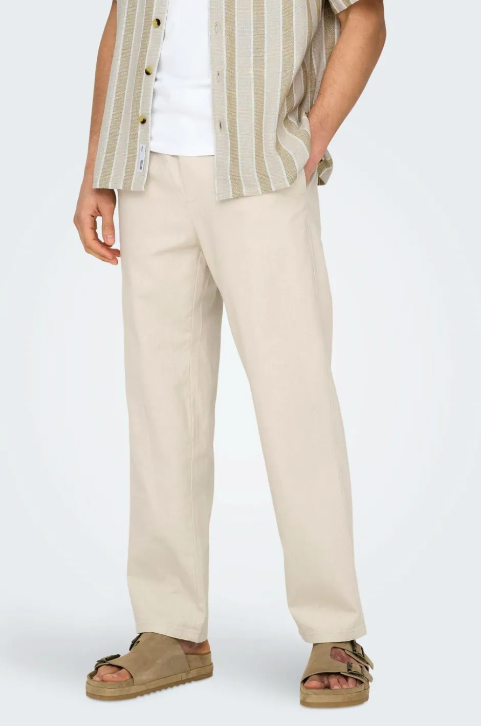 New Bukser onsSinus Loose 0007 Cot Lin Pant Bukser