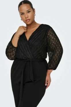 Only Carmakoma Buksekjole carBetsy 3/4 Wrap V-neck Jumpsuit^Dame Jumpsuits & Buksedragter