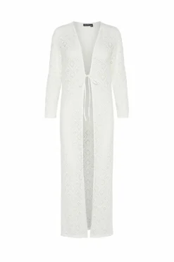 Clearance Strandkjole pcVita 7/8 Lace Ankle Kimono Dame Strandtøj