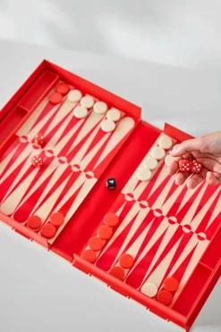 PRINTWORKS Klassisk - Backgammon-kunsten, rød/cremefarvet^ Pynteting