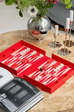 PRINTWORKS Klassisk - Backgammon-kunsten, rød/cremefarvet^ Pynteting