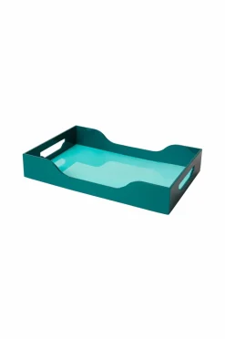 Clearance Lakeret bakke - Swell, turkis/grøn L Småopbevaring