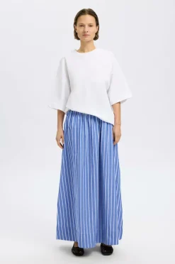 Selected FEMME Maxi nederdel Slffia HW Striped Ankle Slit Skirt^Dame Nederdele