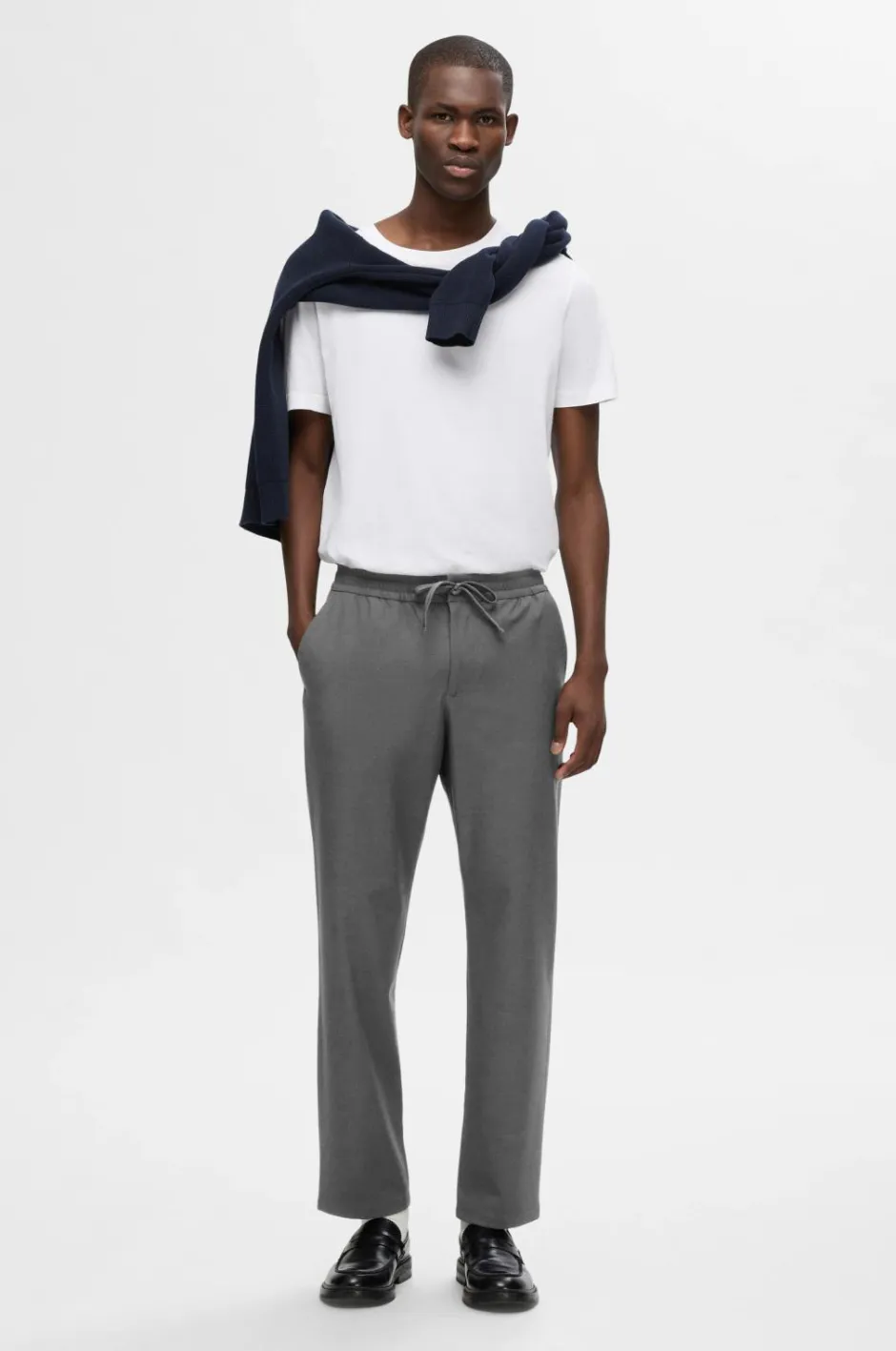 Selected HOMME Bukser Slh196-Straight Robert String Pant^ Bukser