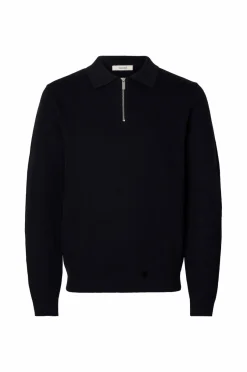 Discount Trøje slhDane LS Knit Struc Half Zip Polo Trøjer