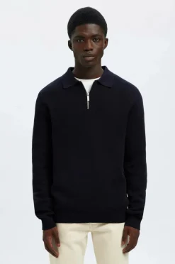 Discount Trøje slhDane LS Knit Struc Half Zip Polo Trøjer