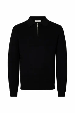 Selected HOMME Trøje slhDane LS Knit Struc Half Zip Polo^ Trøjer