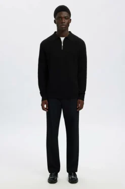 Selected HOMME Trøje slhDane LS Knit Struc Half Zip Polo^ Trøjer