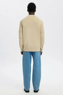 Clearance Trøje slhDane LS Knit Struc Half Zip Polo Trøjer