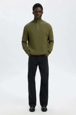 Online Trøje slhDane LS Knit Structure Half Zip Trøjer