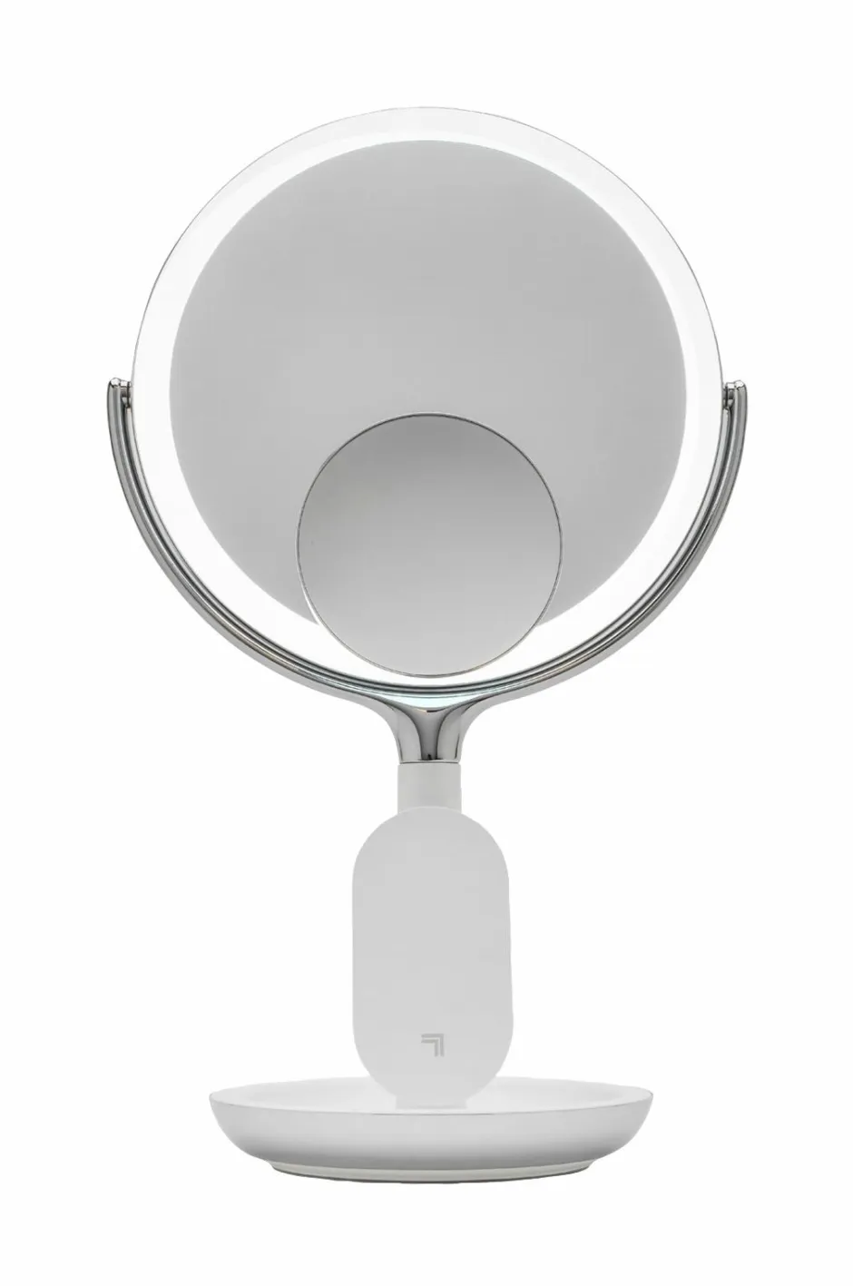 Sharper Image Bathroom Wireless Charger with Mirror Round LED 8 inch^ Makeup-Tilbehør