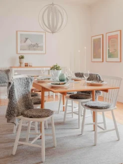 Hot Fåreskindshynde rund Curly Møbeltekstiler