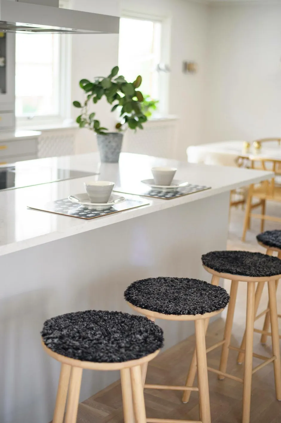 Discount Rund siddepude Curly 4-pak Udemøbler & Have|Møbeltekstiler