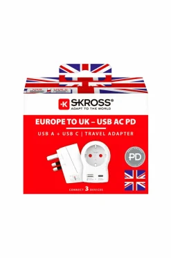 SKROSS Rejseadapter USB-A/USB-C 20W^ Mobiltelefoner, Tablets & Tilbehør