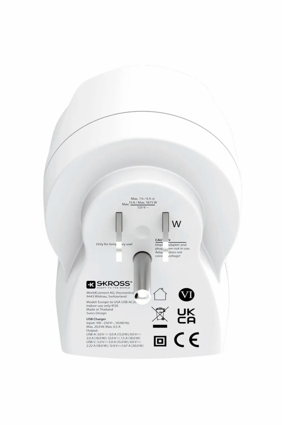 Clearance Rejseadapter USB-A/USB-C 20W Mobiltelefoner, Tablets & Tilbehør