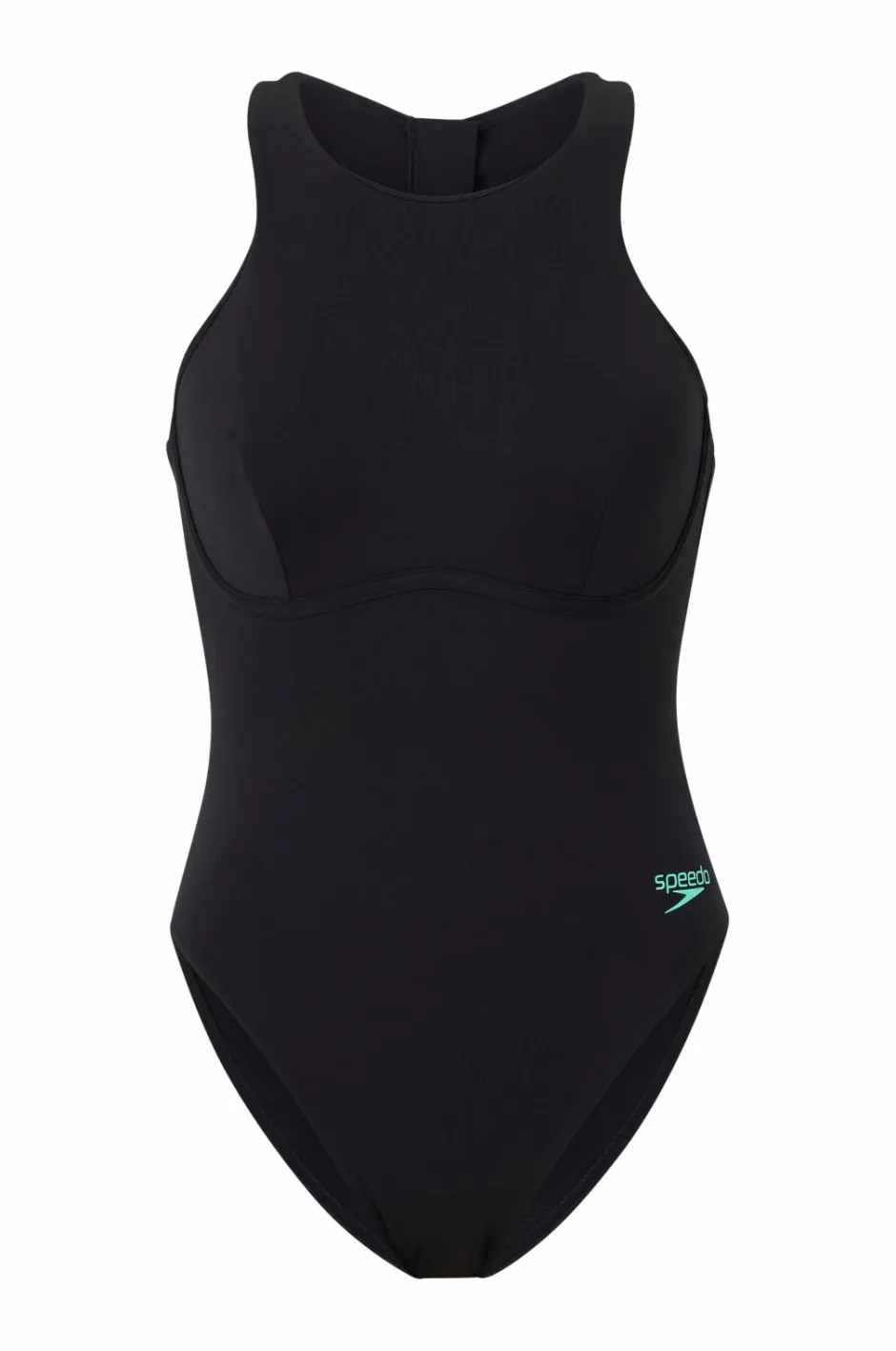 Speedo Badedragt Womens Racer Zip Swimsuit with Built in Swim Bra^Dame Badetøj|Badetøj