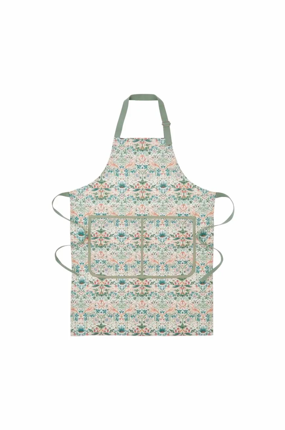 Spode Forklæde Morris & Co Strawberry Thief Cochineal /Willow^ Køkkentekstiler