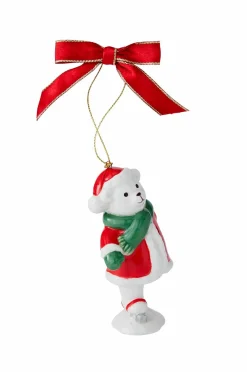 Hot Juletræspynt Skating Teddy Christmas Tree højde 9,5 cm Julepynt
