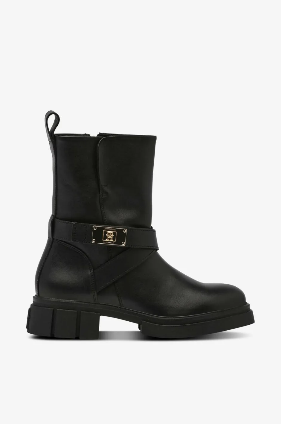 Tommy Hilfiger Boots Biker Leather^Dame Boots & Snørestøvler