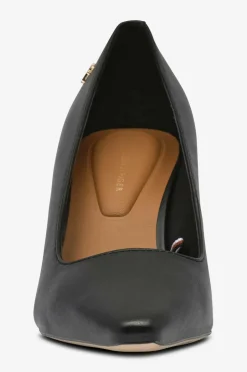 Tommy Hilfiger Højhælet sko TH Logo Leather Pump Slanted HL^Dame Højhælede Sko