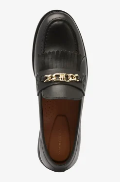 Hot Loafers TH Chain Fringe Leather Dame Loafers