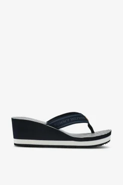 Tommy Hilfiger Sandal med hæl TH Stripes Wedge Beach Sandal^Dame Højhælede Sko