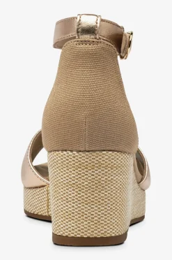 Online Sandaler med hæl Flag Metallic Mid Wedge Espad Dame Højhælede Sko