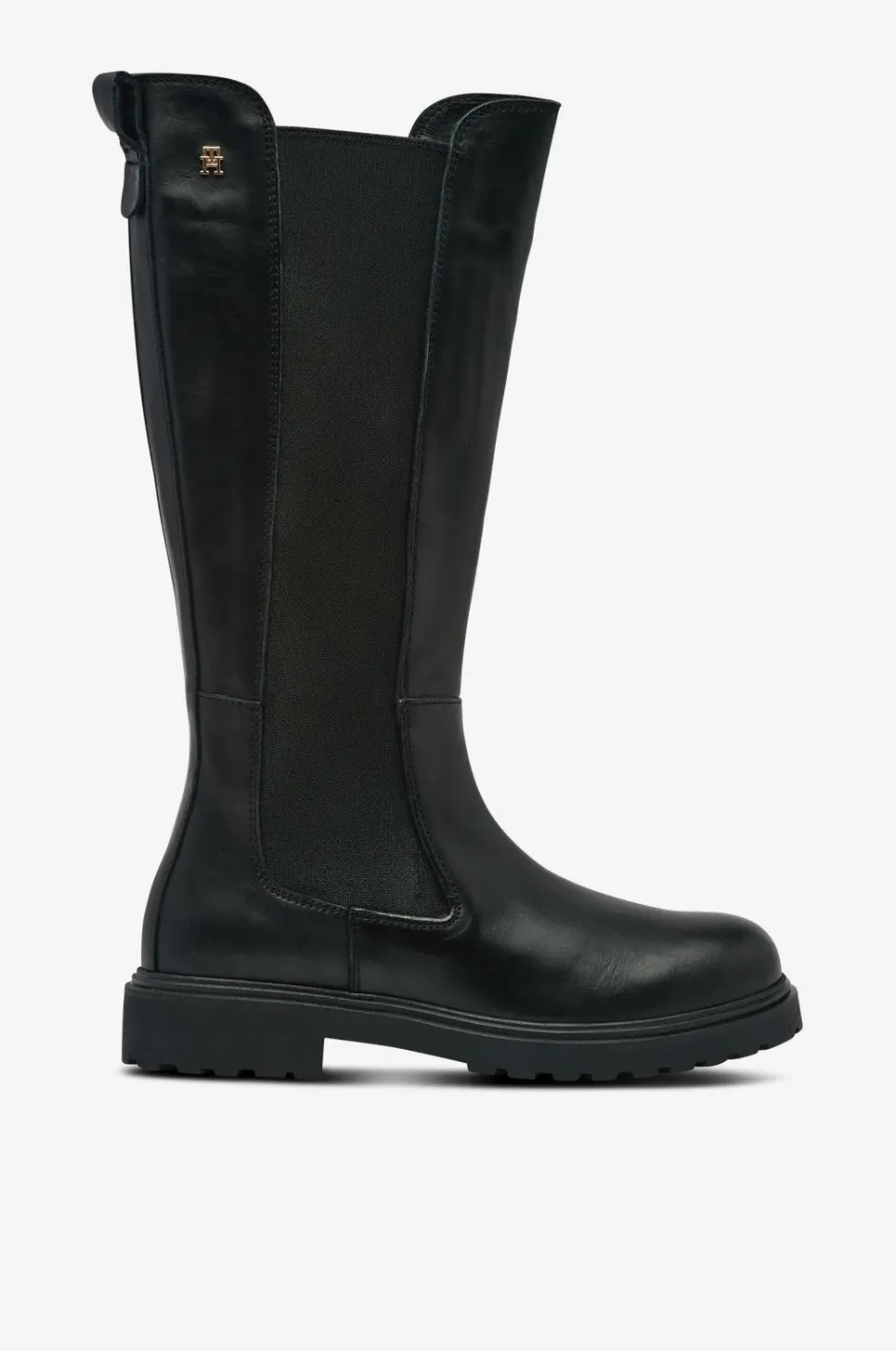 Tommy Hilfiger Støvler TH Lthr Cleated Long Boot^Dame Støvler