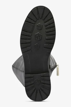 Tommy Hilfiger Støvler TH Logo Leather Long Boot^Dame Støvler