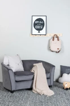 Venture Home Måna Kids Sofa - Black / Dark Grey Velvet^Børn Børnemøbler