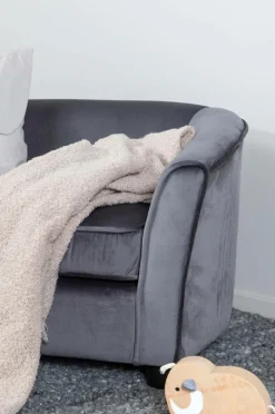 Venture Home Måna Kids Sofa - Black / Dark Grey Velvet^Børn Børnemøbler