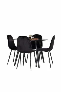 Discount Spisebordssæt Plaza med 4 stole Polar Spisegrupper