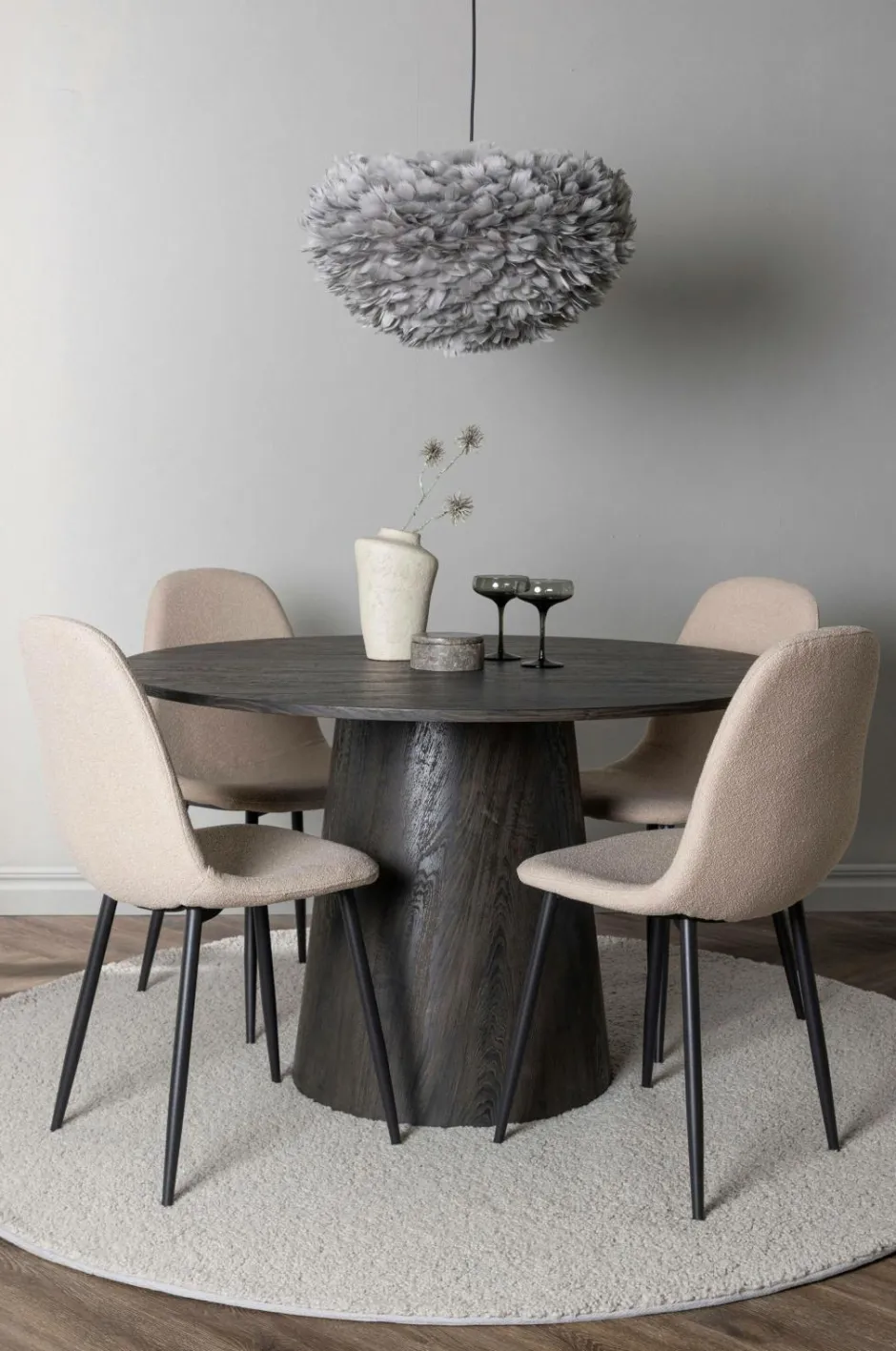 Discount Spisegruppe Lanzo med 4 stole Polar Spisegrupper