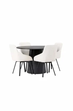 Sale Spisegruppe Lanzo med 4 stole Rosie Spisegrupper