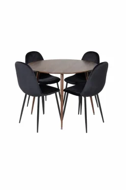 Discount Spisegruppe Plaza med 4 stole Polar Spisegrupper