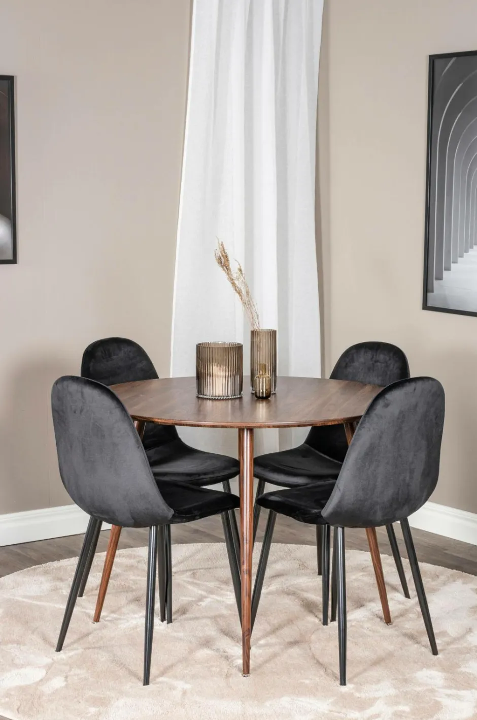 Discount Spisegruppe Plaza med 4 stole Polar Spisegrupper